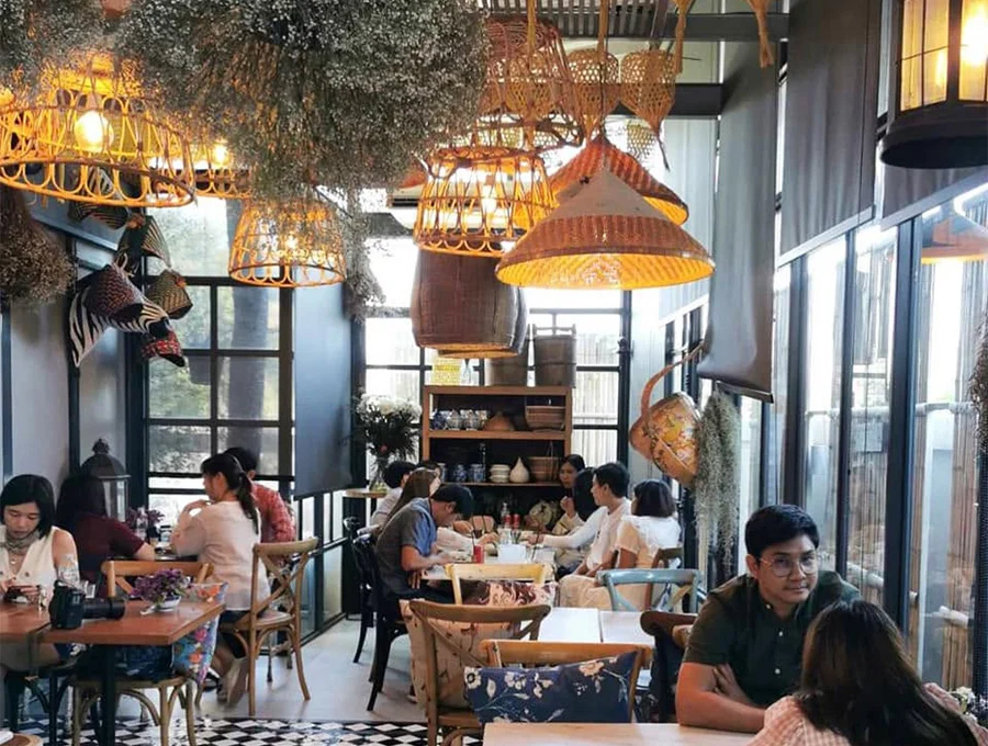 The cafe interior, shown as project context.